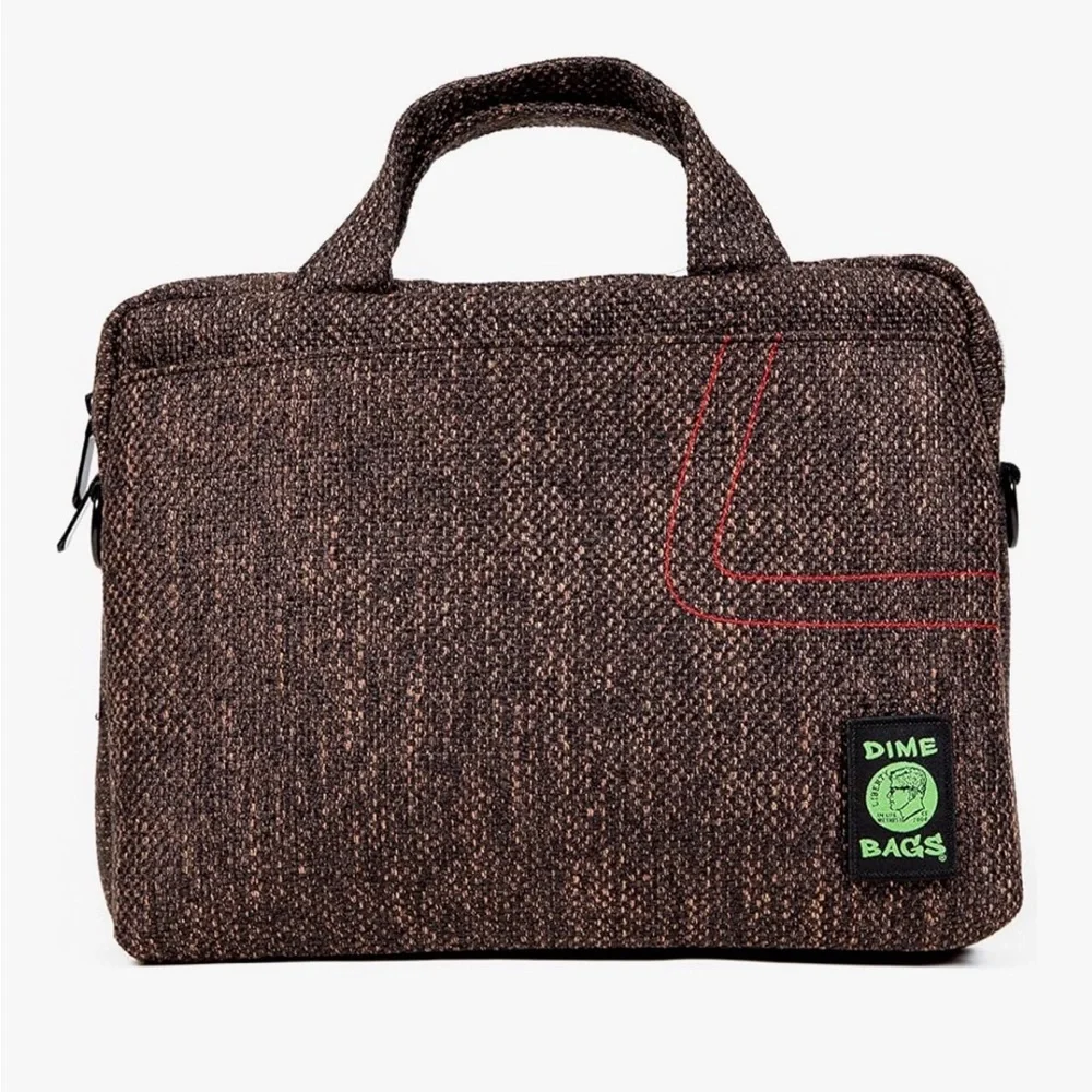 Brown Textured Laptop Briefcase